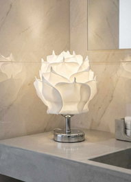 Opviq Lámpara de mesa Eva Blanco y Plata